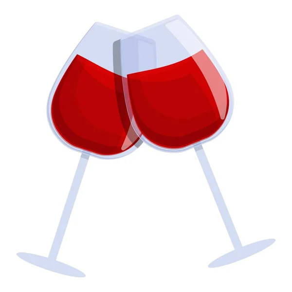 Icono de vítores de vino, estilo de dibujos animados — Archivo Imágenes Vectoriales