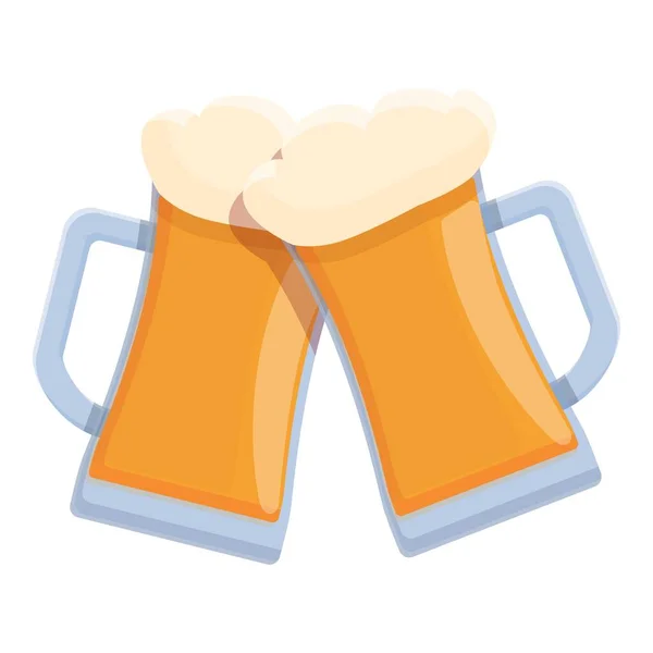 Icono de alegría de cerveza, estilo de dibujos animados — Archivo Imágenes Vectoriales