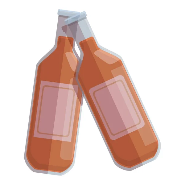 Beer bottle cheers icon, cartoon style — Stock Vector