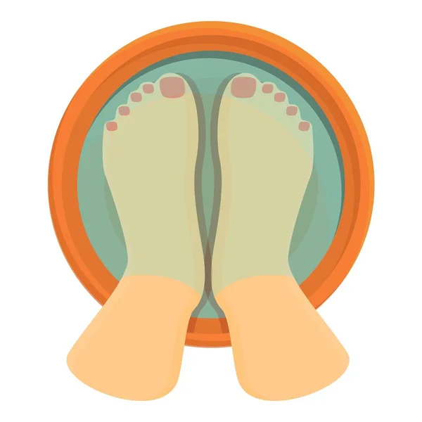Woman foot bath icon, cartoon style — Stock Vector
