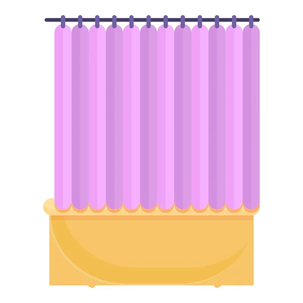 Shower curtain clean icon, cartoon style — Stock Vector