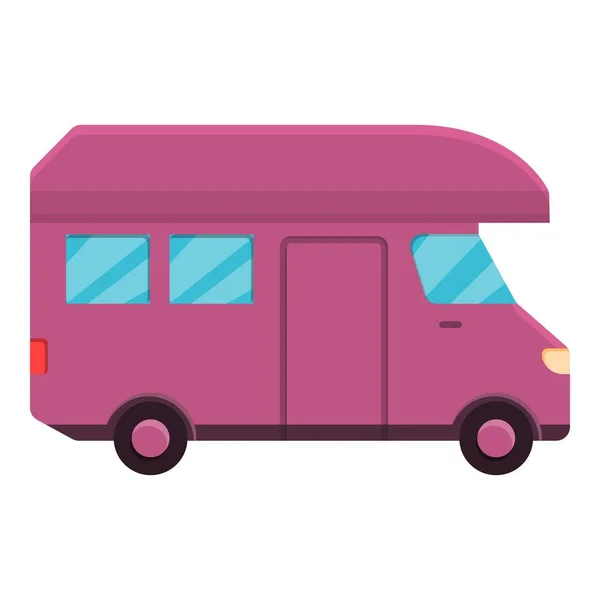 Motorhome camp icon, cartoon style — Stock Vector