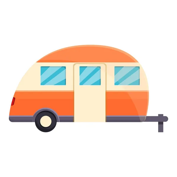 Icono del remolque del campamento, estilo de dibujos animados — Vector de stock