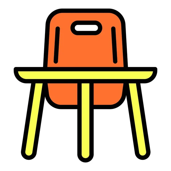 Icona della sedia di alimentazione del bambino, stile contorno — Vettoriale Stock