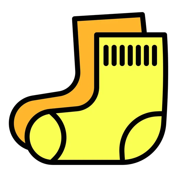 Baby cotton socks icon, outline style — Stock Vector