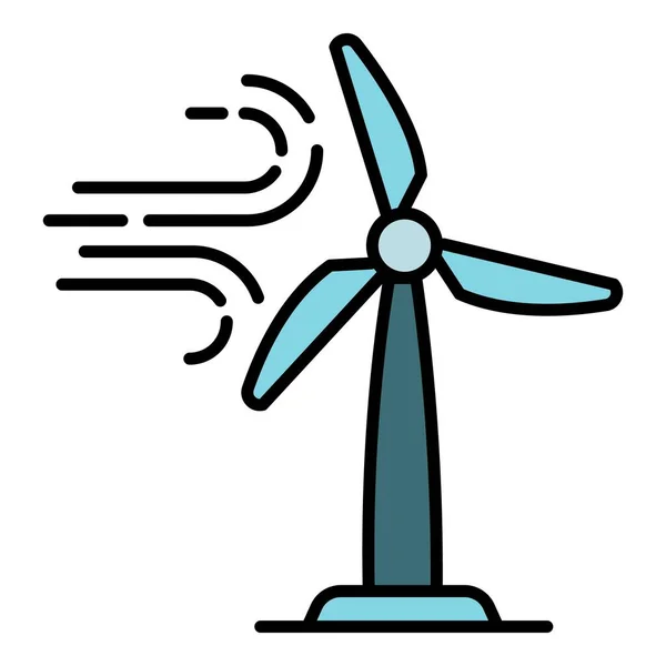 Eco windturbine icoon, outline stijl — Stockvector