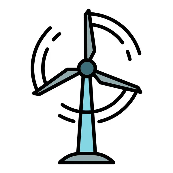 Generator windturbine icoon, outline stijl — Stockvector