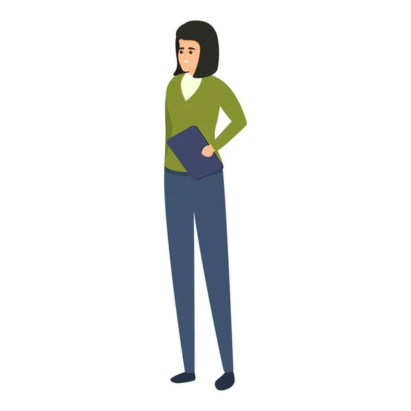 Icône de femme d'affaires de marque réussie, style dessin animé — Image vectorielle