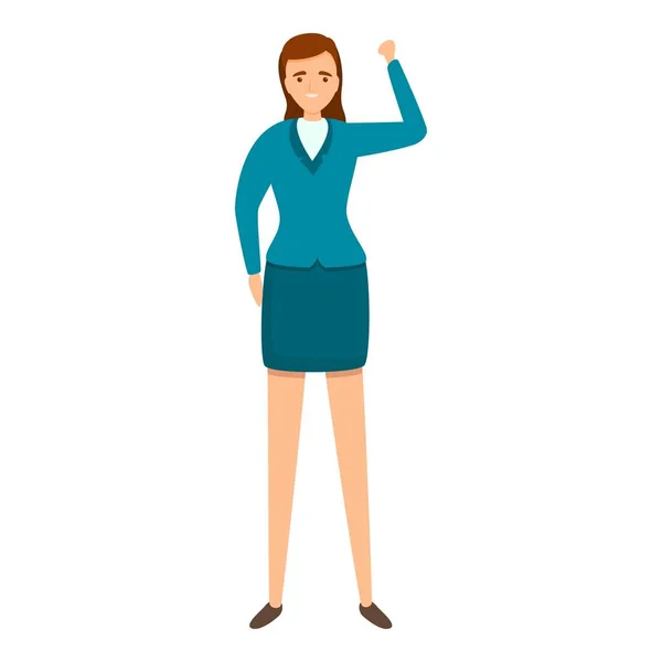 Icône heureuse femme d'affaires réussie, style dessin animé — Image vectorielle
