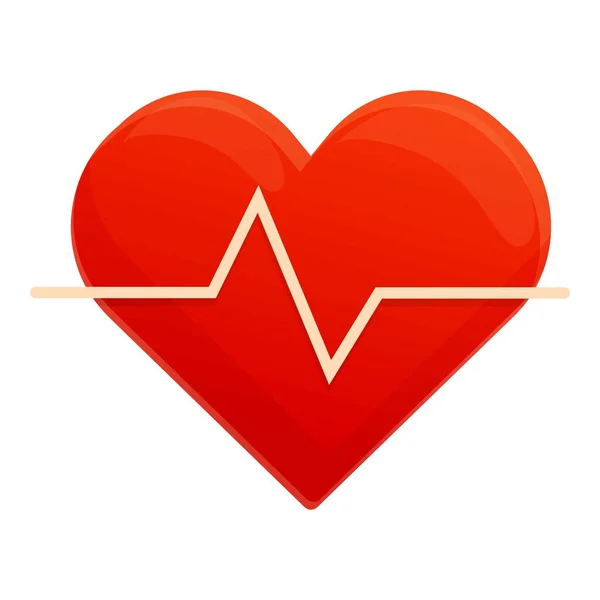 Egészséges szív szívdobogás ikon, rajzfilm stílus — Stock Vector