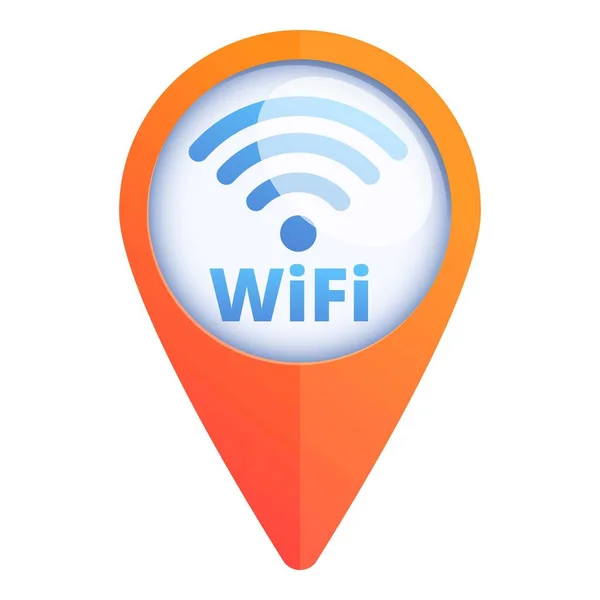 Kostenlose Wifi-Zone Karte Pin-Symbol, Cartoon-Stil — Stockvektor