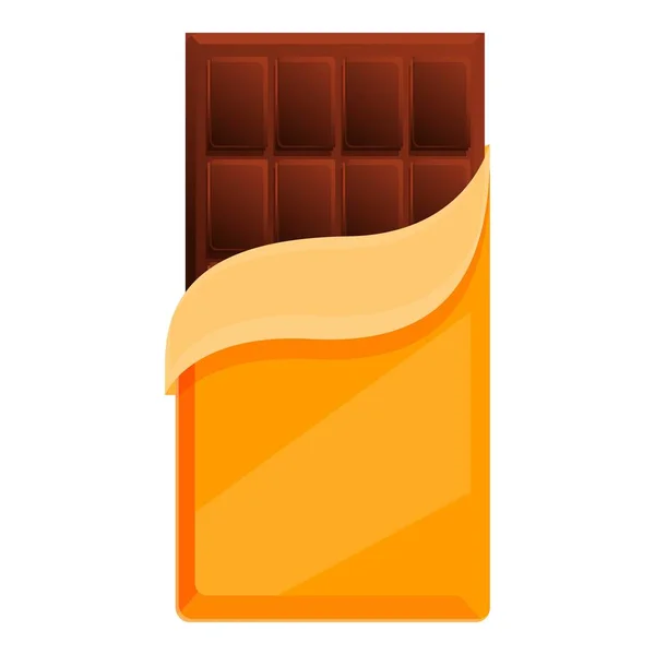 Ícone da barra de chocolate doce, estilo dos desenhos animados — Vetor de Stock
