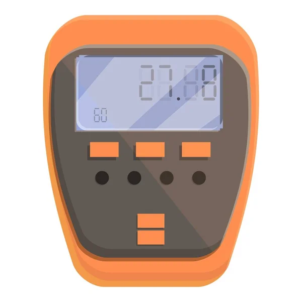 Ícone de termômetro digital de escala, estilo de desenho animado —  Vetores de Stock