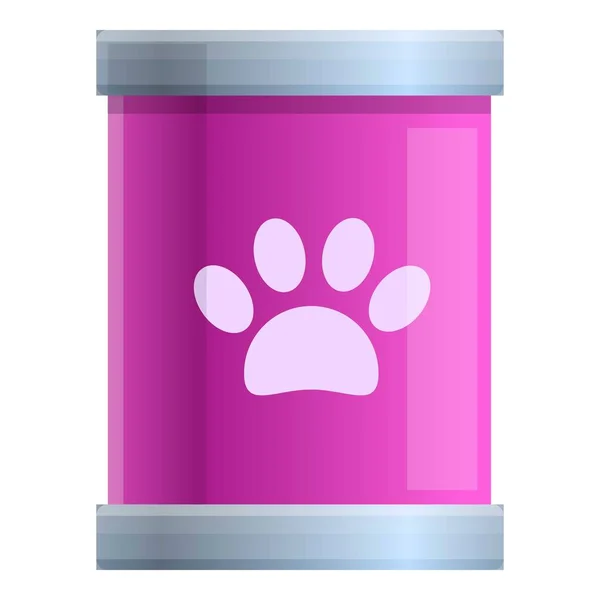 Dog snack tin can icon, cartoon style — Stock Vector