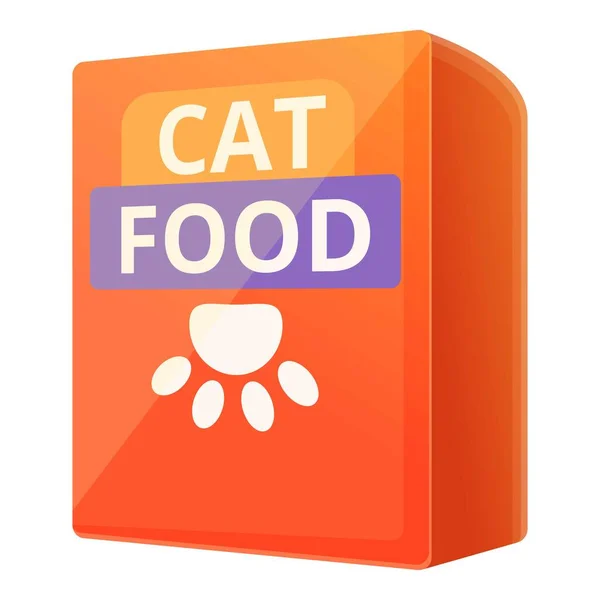 Macska élelmiszer doboz ikon, rajzfilm stílus — Stock Vector