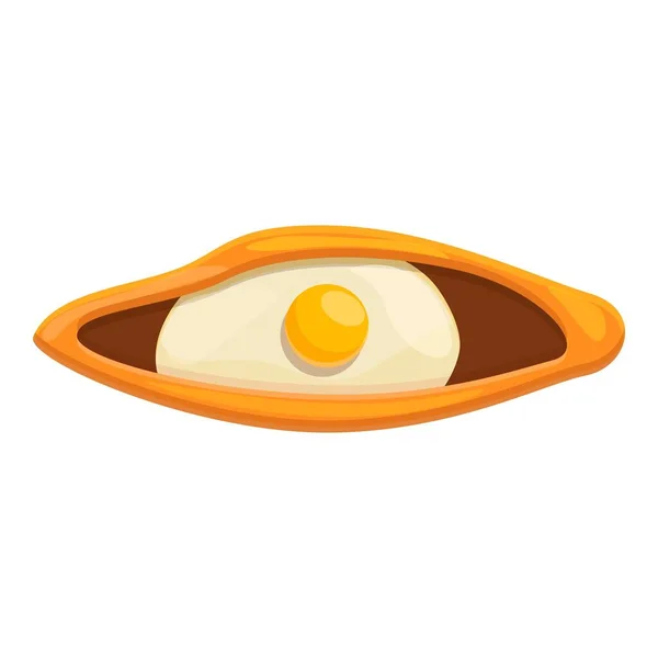 Egg turkish food icon, cartoon style — Stock Vector