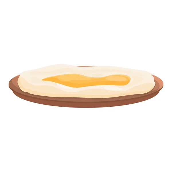 Icono de huevo turco frito, estilo de dibujos animados — Vector de stock