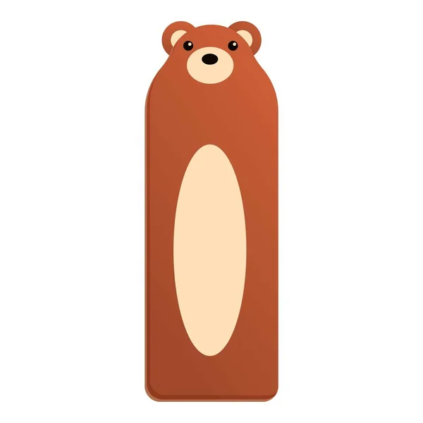 Segnalibro con un'icona di orso, stile cartone animato — Vettoriale Stock