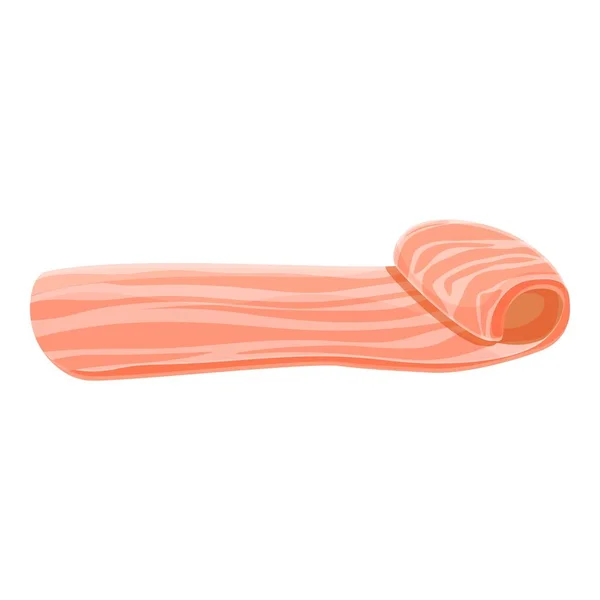 Ícone salgado de bacon, estilo cartoon — Vetor de Stock