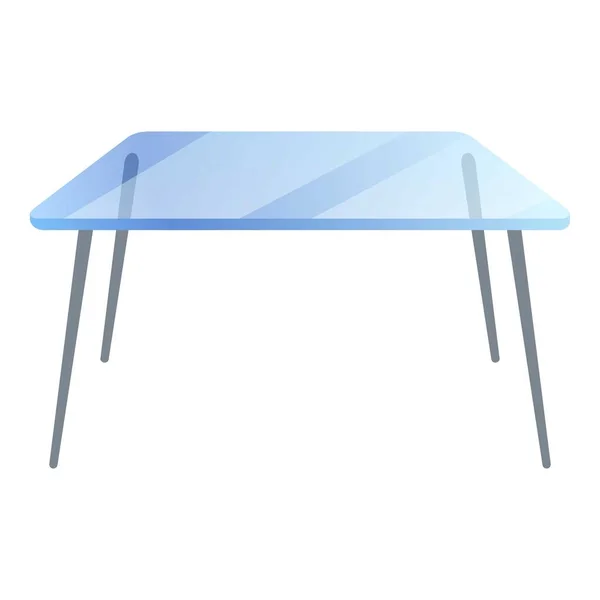 Icône de table en verre transparent, style dessin animé — Image vectorielle