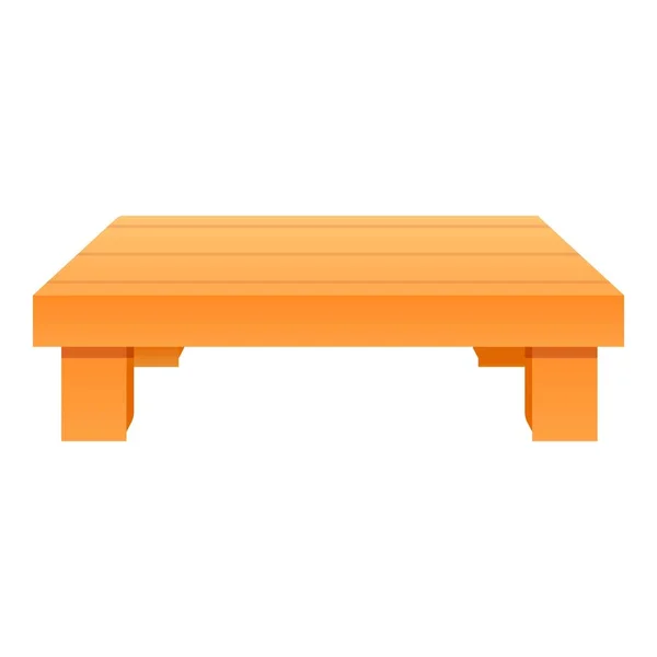 Icône de table basse en bois, style dessin animé — Image vectorielle