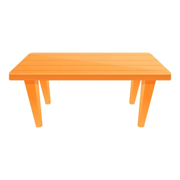 Zimmer Holz Tisch Ikone, Cartoon-Stil — Stockvektor