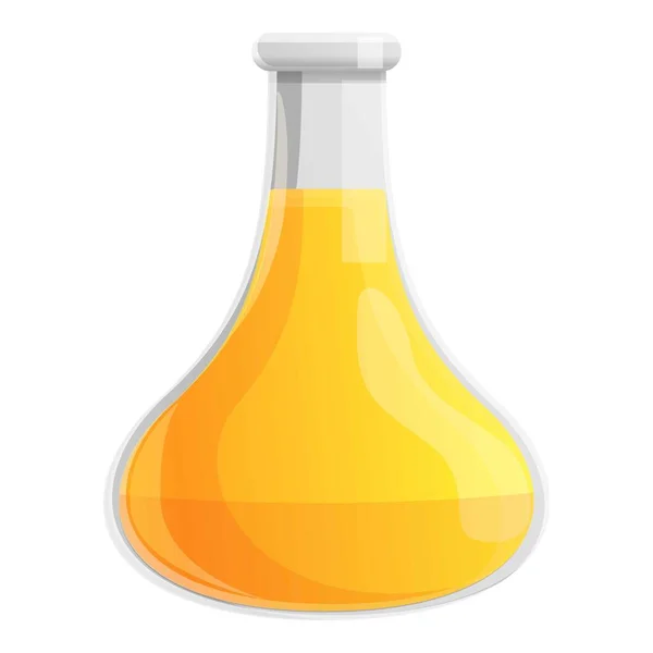 Canola bio glass flask oil icon, cartoon style — Stock Vector