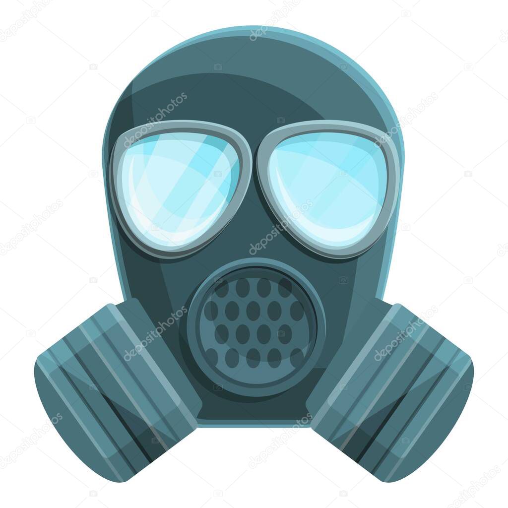 Hazard gas mask icon, cartoon style