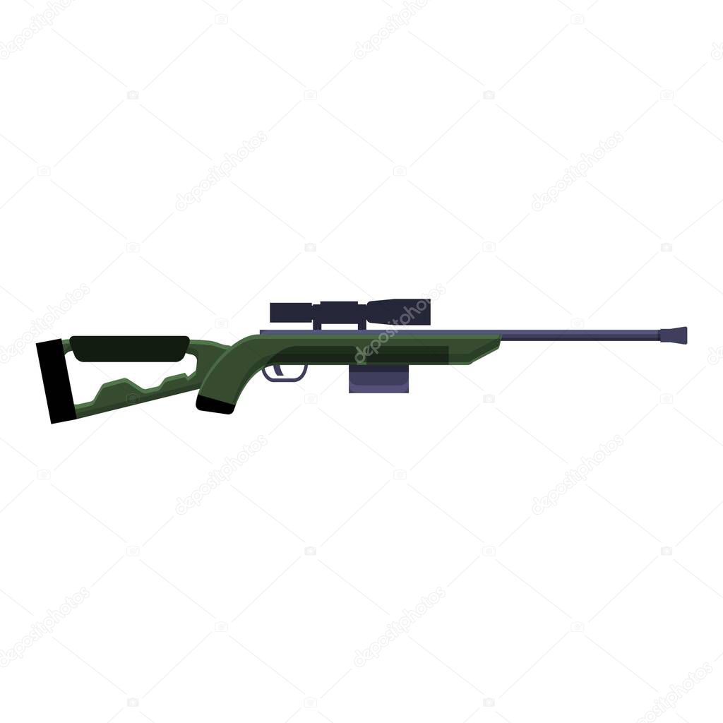 Rifle sniper weapon icon, cartoon style