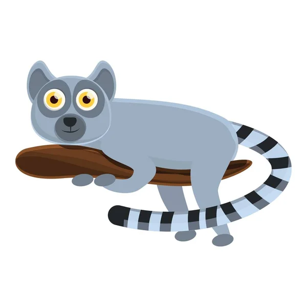 Icono de selva de lémur, estilo de dibujos animados — Vector de stock