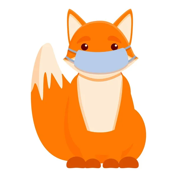 Fox icono máscara médica, estilo de dibujos animados — Vector de stock