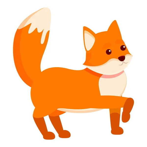 Ejercicio icono de zorro, estilo de dibujos animados — Vector de stock