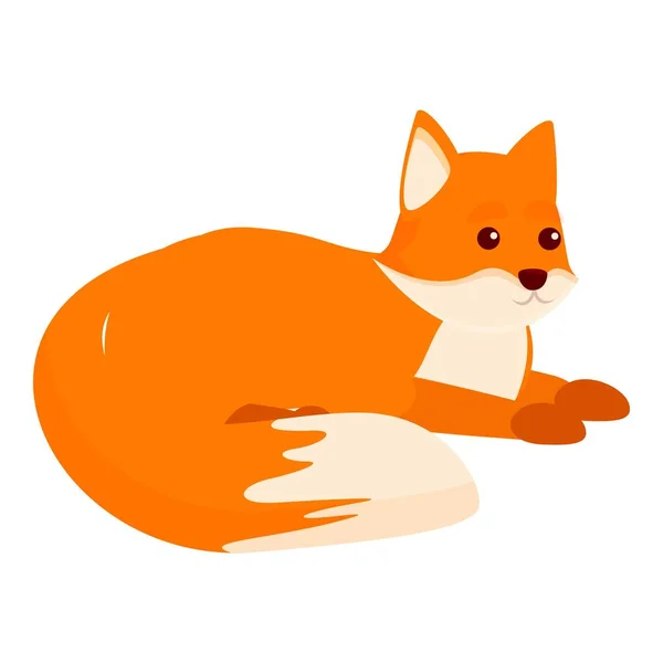Icône de renard au repos, style dessin animé — Image vectorielle