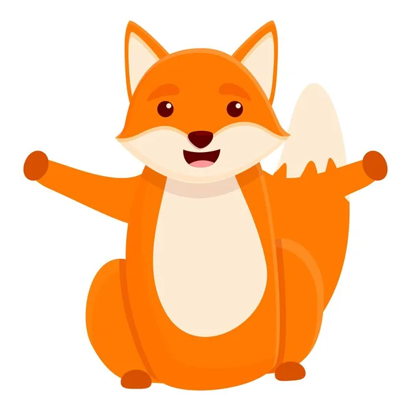 Happy fox icoon, cartoon stijl — Stockvector
