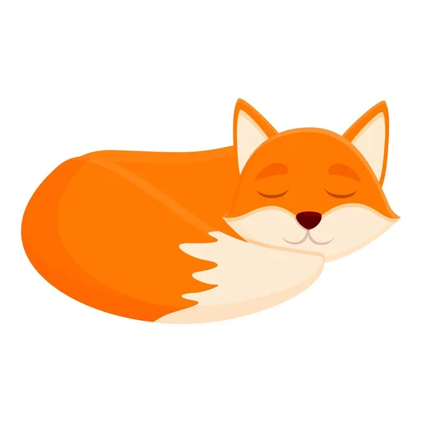 Dormir icono de zorro, estilo de dibujos animados — Vector de stock