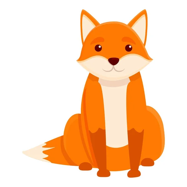 Fox sentado icono, estilo de dibujos animados — Vector de stock