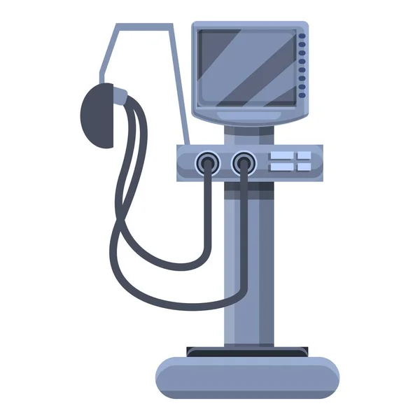 ドクター人工呼吸器医療機器のアイコン、漫画スタイル — ストックベクタ