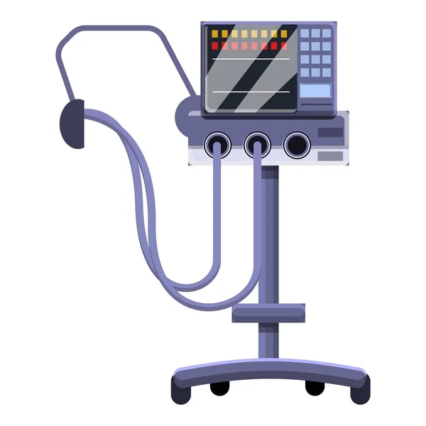Attrezzatura ventilatore icona della macchina medica, stile cartone animato — Vettoriale Stock