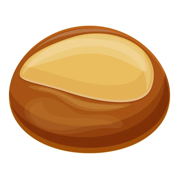 Икона коричневого ореха Ши, мультяшный стиль — стоковый вектор