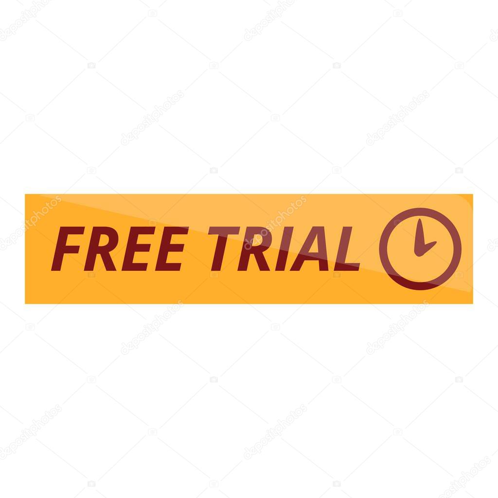 Free trial stopwatch icon, cartoon style