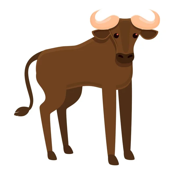 Safari Wildebeest icono, estilo de dibujos animados — Vector de stock