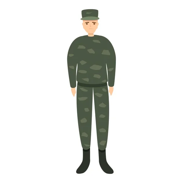 Esercito icona uniforme militare, stile cartone animato — Vettoriale Stock