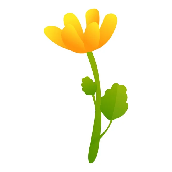Celandyn kwiat ikona, styl kreskówki — Wektor stockowy