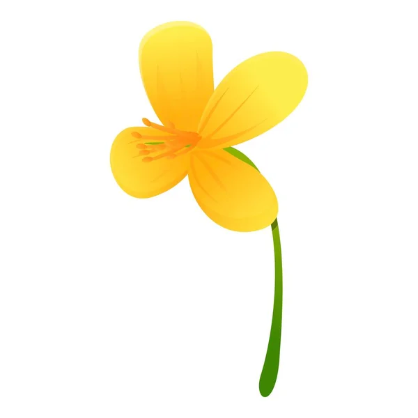 Schöllkraut-Blüten-Symbol im Cartoon-Stil — Stockvektor