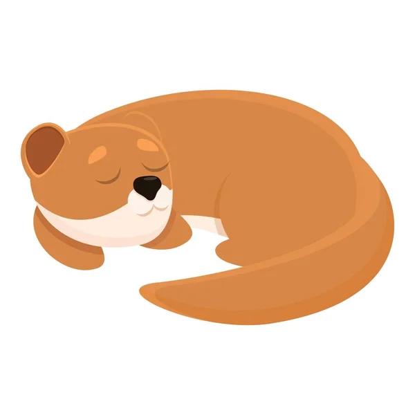 Icono de visón dormido, estilo de dibujos animados — Vector de stock