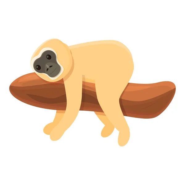 Icône animale Gibbon, style dessin animé — Image vectorielle