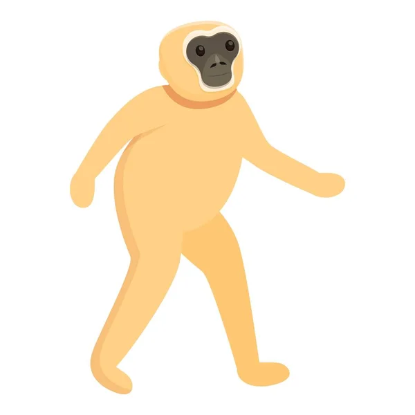 Gibbon walking icon, cartoon style — Stock Vector