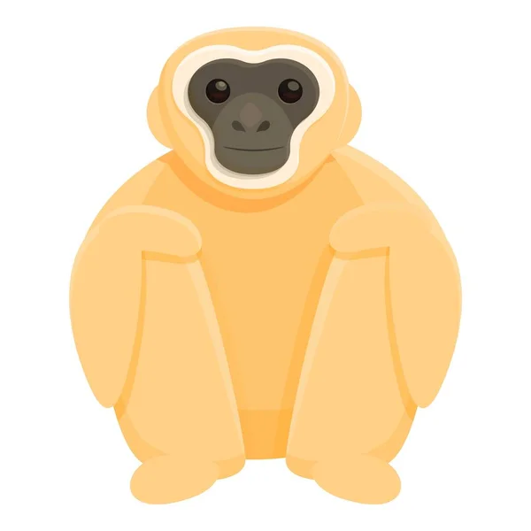 Icono del zoológico de Gibbon, estilo de dibujos animados — Vector de stock