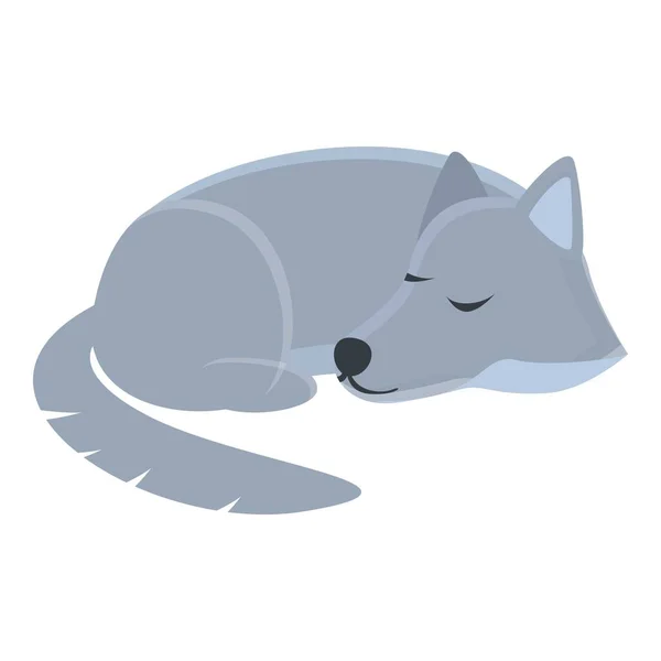 Loup icône du sommeil, style dessin animé — Image vectorielle