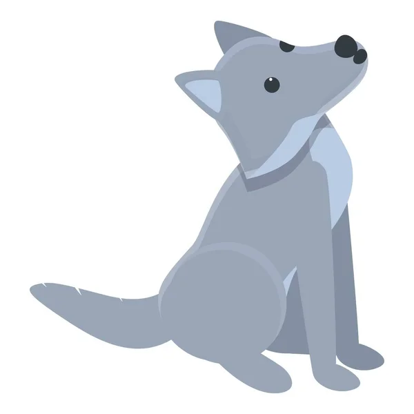 Икона серого волка, мультяшный стиль — стоковый вектор